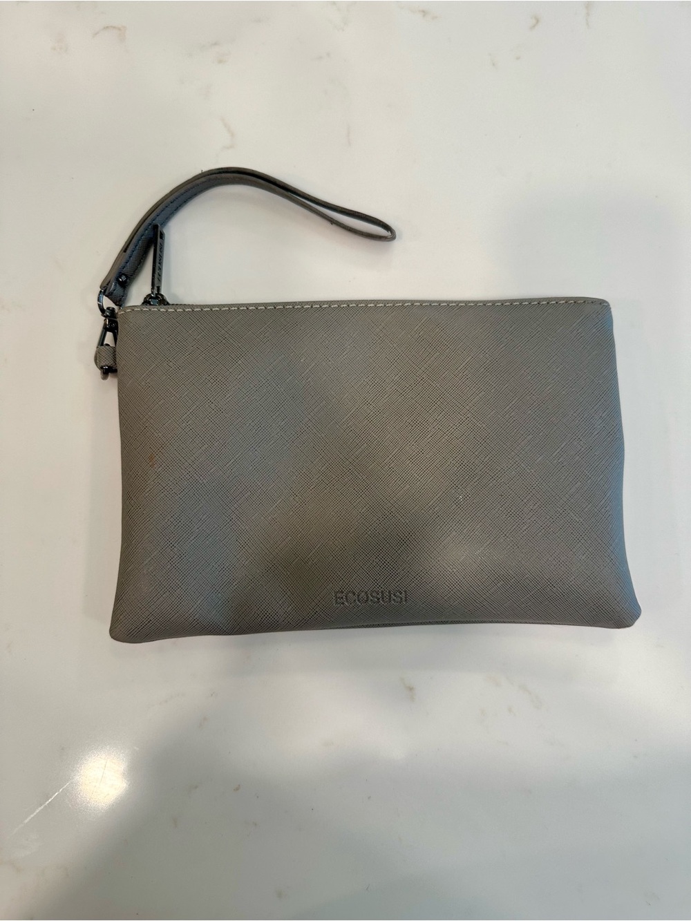 ECOSUSI Gray Textured Wristlet Clutch